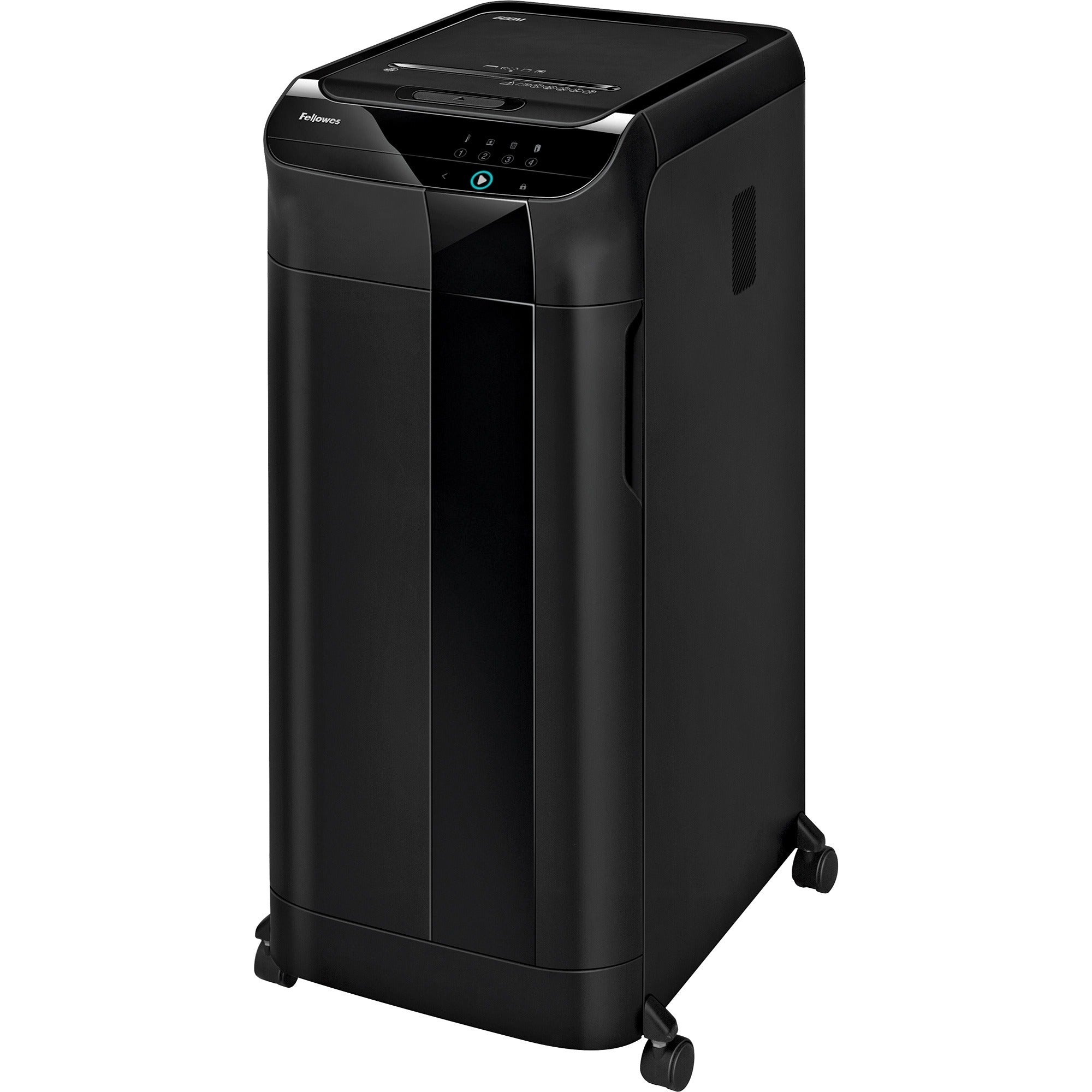 Micro Cut - 600 Per Pass - for shredding Staples, Paper Clip, Paper, Credit Card, Junk Mail - 0.078" x 0.547" Shred Size - P-5 - 9" Throat - 22 gal Wastebin Capacity - Black