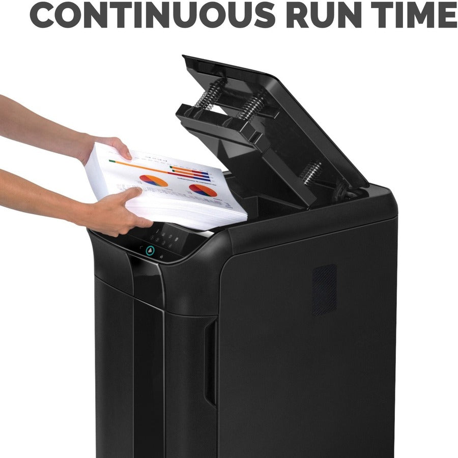 Micro Cut - 600 Per Pass - for shredding Staples, Paper Clip, Paper, Credit Card, Junk Mail - 0.078" x 0.547" Shred Size - P-5 - 9" Throat - 22 gal Wastebin Capacity - Black