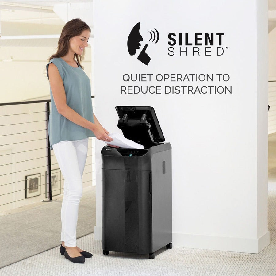 Micro Cut - 600 Per Pass - for shredding Staples, Paper Clip, Paper, Credit Card, Junk Mail - 0.078" x 0.547" Shred Size - P-5 - 9" Throat - 22 gal Wastebin Capacity - Black