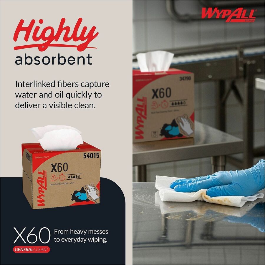 11.10" Width x 16.80" Length - White - Cloth/ - 236 / Carton