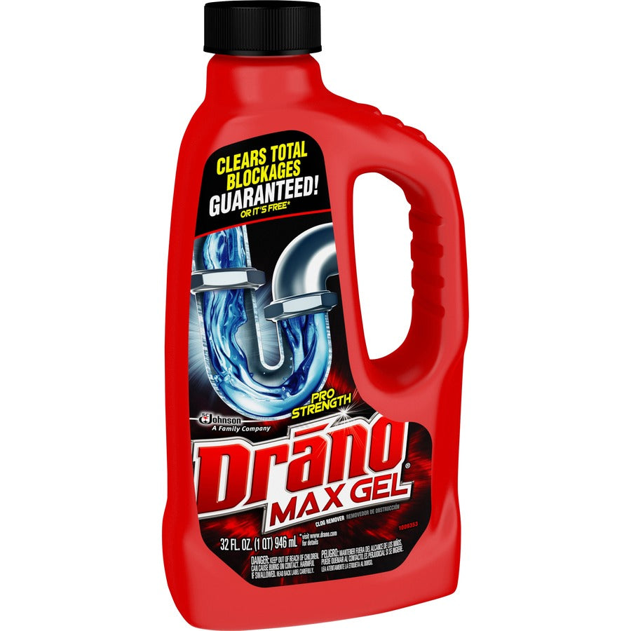 Drano Max Gel Clog Remover - Ready-To-Use - Corrosion Resistant - Clear Bottle - 1 Each