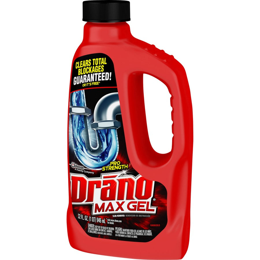Drano Max Gel Clog Remover - Ready-To-Use - Corrosion Resistant - Clear Bottle - 1 Each