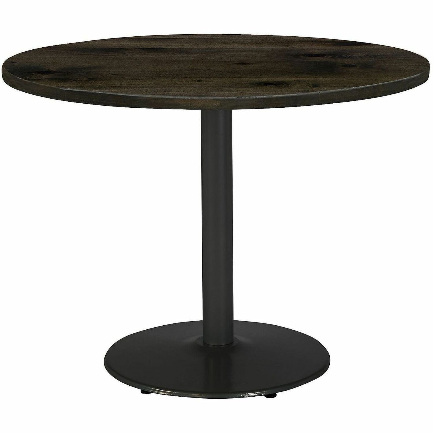 KFI 36" Round Vintage Wood Top Table - Round Top - 36" Height - Assembly Required - Barnwood - Vintage Wood - 1 Each