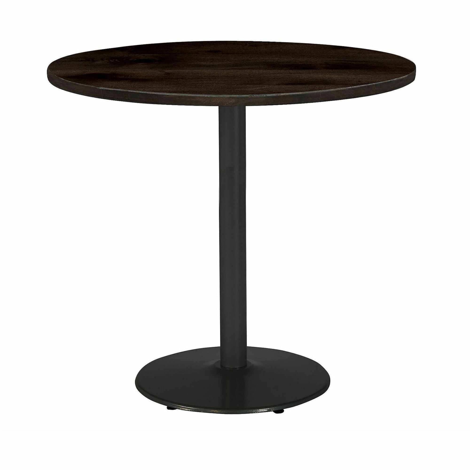 KFI 42" Round Vintage Wood Bistro Table, Espresso Finish, 42" Height, 1 Each