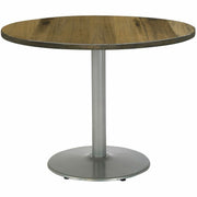 KFI 30" Round Vintage Wood Top Table - Natural Round Top x 30" Table Top Diameter - Assembly Required - Vintage Wood Top Material - 1 Each