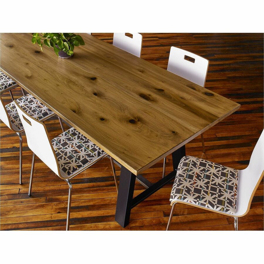 KFI 30" Round Vintage Wood Top Table - Natural Round Top x 30" Table Top Diameter - Assembly Required - Vintage Wood Top Material - 1 Each