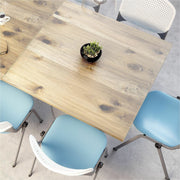 KFI 30" Square Vintage Wood Bistro Table, Barnwood Finish, 30" Height, Black Frame, 1 Each