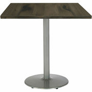 KFI 42" Square Vintage Wood Bistro Table, Barnwood Finish, 42" Height, 1 Each