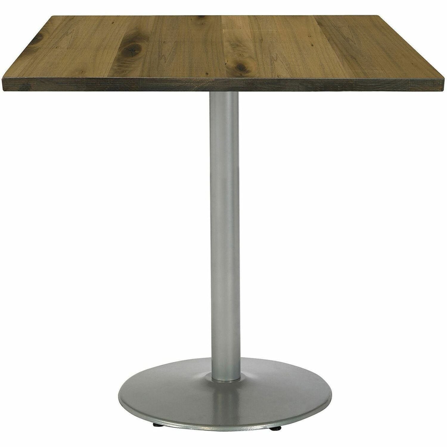 KFI 30" Square Vintage Wood Bistro Table, Natural Finish, 30" Height, 1 Each