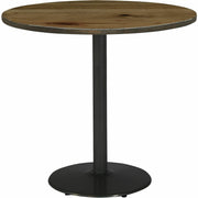 KFI 30" Round Vintage Wood Top Table - Round Top - 30" Height - Assembly Required - Natural - Vintage Wood - 1 Each