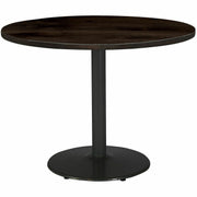 KFI 30" Round Vintage Wood Top Table - Round Top - 30" Height - Assembly Required - Espresso - Vintage Wood - 1 Each