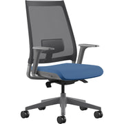 9 to 5 Seating Luna 3460 Task Chair - Blue Seat Color - Foam Seat Material - Gray Back Color - Mesh Back Material - 5-star Base - 1 Each