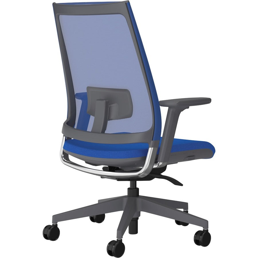 9 to 5 Seating Luna 3460 Task Chair - Blue Seat Color - Foam Seat Material - Black Back Color - Mesh Back Material - 5-star Base - 1 Each
