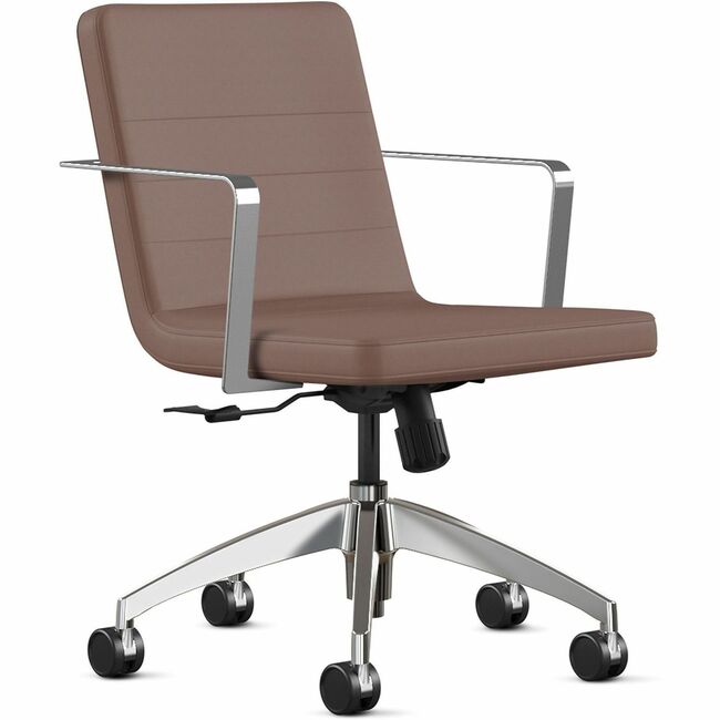 9 to 5 Seating Diddy 2450 Executive Chair - Mahogany Seat Color - Foam Seat Material - Mahogany Back Color - Foam Back Material - 5-star Base - 1 Each