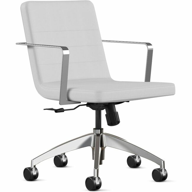 9 to 5 Seating Diddy 2450 Executive Chair - White Seat Color - Foam Seat Material - White Back Color - Foam Back Material - 5-star Base - 1 Each