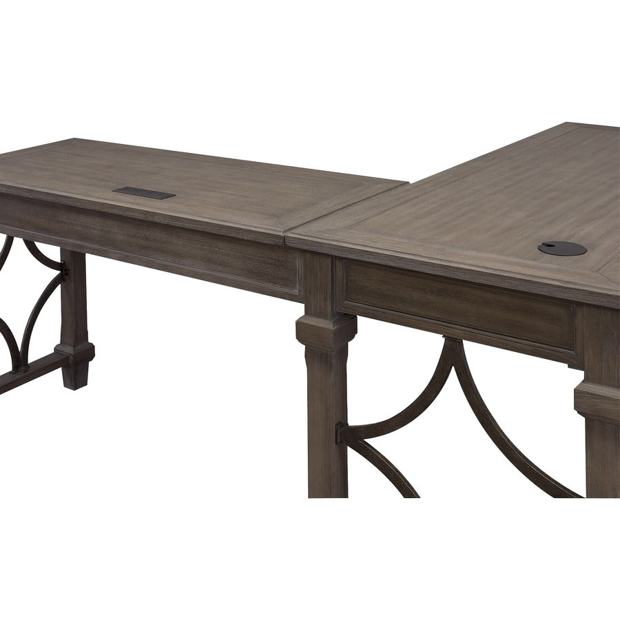 Martin Carson Open L Desk with Open Right Return, Power with AC and USB