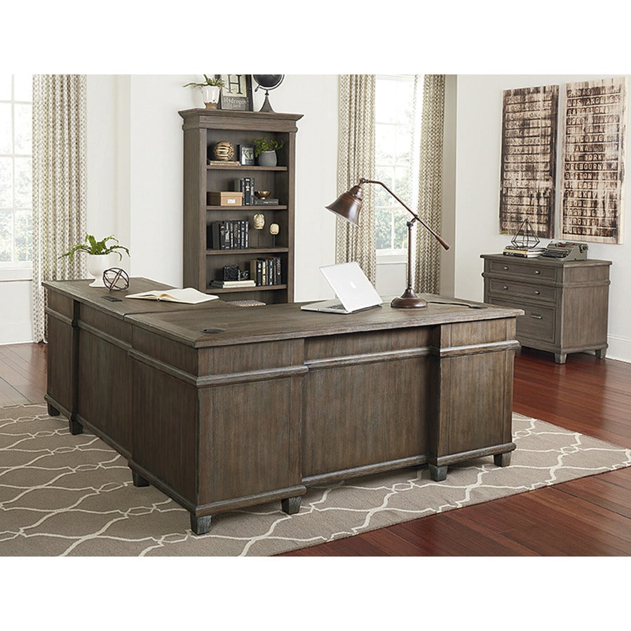 Martin Carson L Desk with Right Return, Pencil, Utility and File Drawers