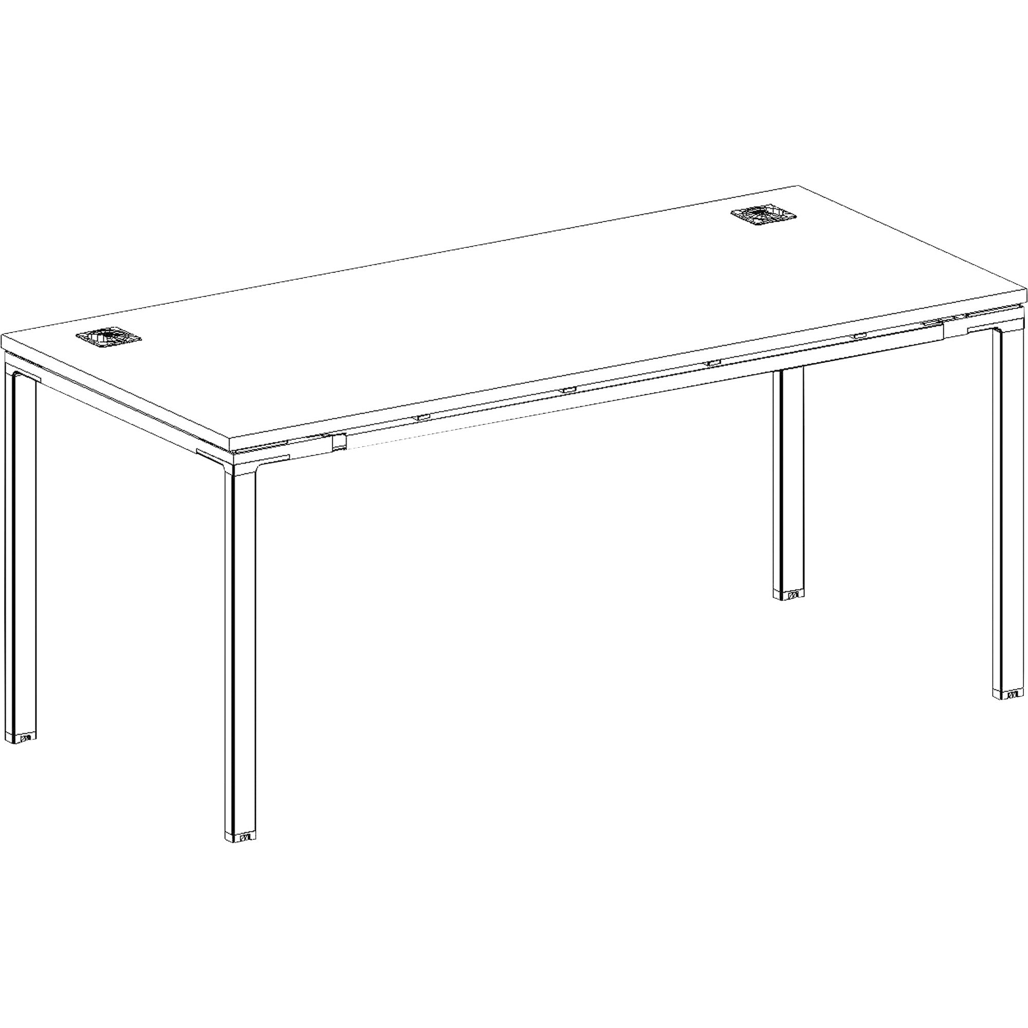 Boss Desk with 2 Round Grommets - 29.5" Height x 71" Width x 30" Depth - Finish: Driftwood - 1 Each