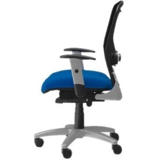 9 to 5 Seating Strata 1560 Task Chair, Mesh Mid Back, 5-Star Base, Adjustable Silver Arms, Blue, 1 Each