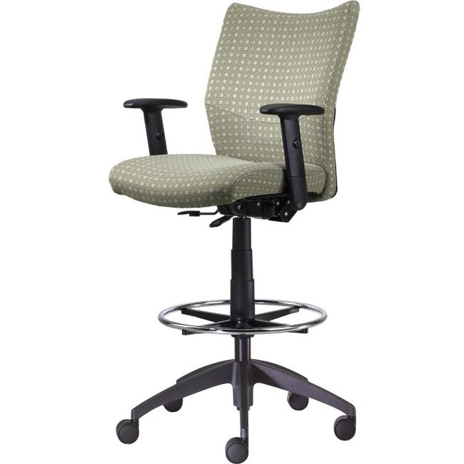 9 to 5 Seating Drafting Stool with Posture Back Control, Armless - Dove Seat Color - Foam Seat Material - Dove Back Color - Foam Back Material - 5-star Base - 1 Each