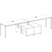 Boss 2 Desks Side by Side with 2 Cabinets - 29.5" Height x 66" Width x 24" Depth - Finish: Driftwood - 1 Each