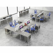 Boss Desk with 2 Round Grommets and 3/4 Pedestal - 29.5" Height x 71" Width x 30" Depth - Finish: Driftwood - 1 Each