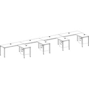 Boss 2 L Shaped Desk Units with 2 Pedestals, Driftwood Finish, 29.5" H x 66" W x 24" D, 1 Each