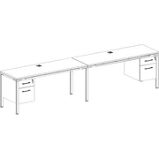 Boss 2 Desks Side by Side with 2 3/4 Pedestals - 29.5" Height x 60" Width x 24" Depth - Finish: Driftwood - 1 Each