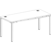 Boss Desk with 2 Round Grommets and 2 - 3/4 Pedestal - 29.5" Height x 66" Width x 30" Depth - Finish: Driftwood - 1 Each