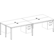 Boss 4 Desks with 4 Pedestals - 29.5" Height x 60" Width x 24" Depth - Finish: Driftwood - 1 Each