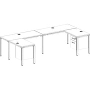 Boss 2 - L Shaped Desk Units, 2 Pedestals - 29.5" Height x 60" Width x 24" Depth - Finish: Driftwood - 1 Each