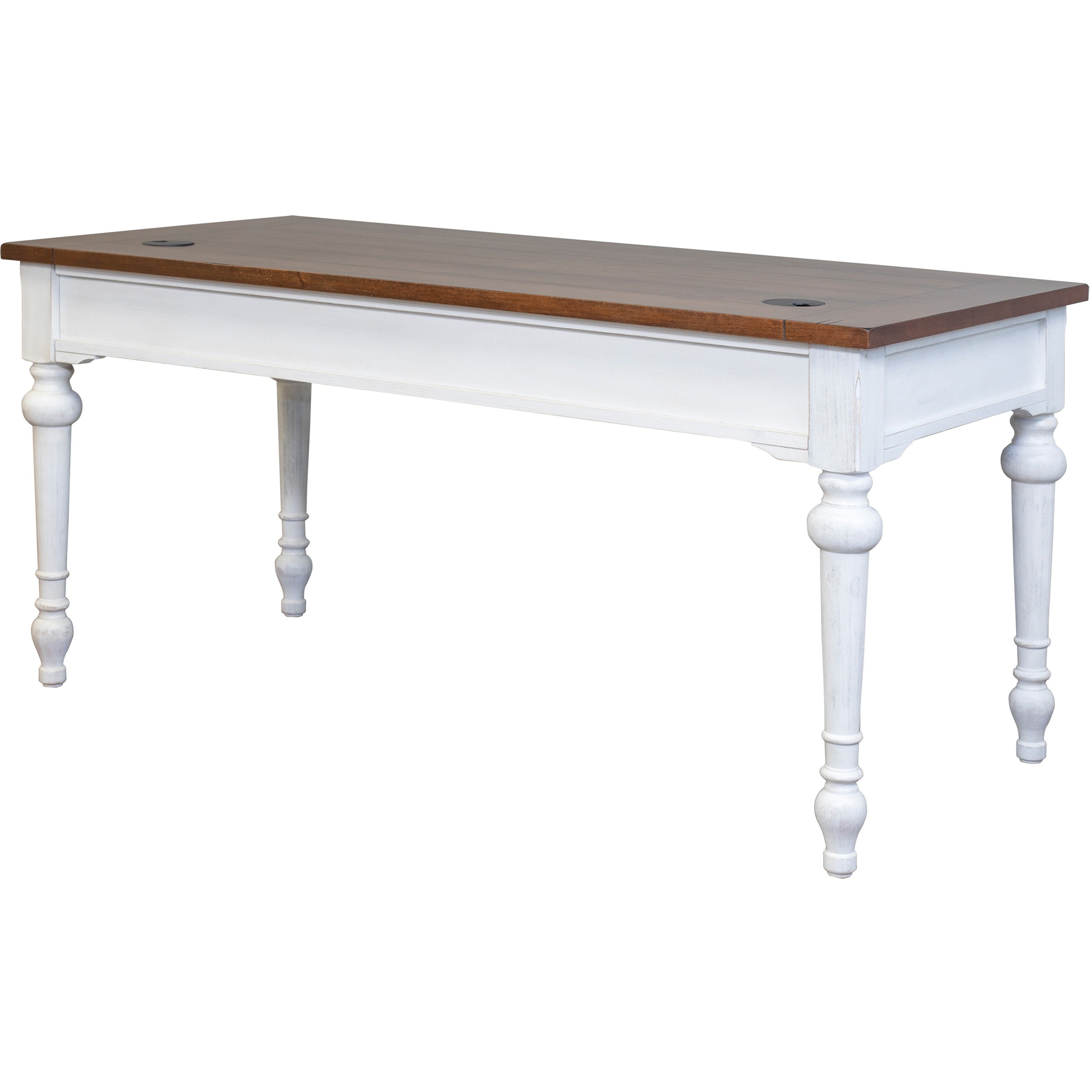 Martin Writing Desk, Drop Front Pencil Drawer, 2 Grommets