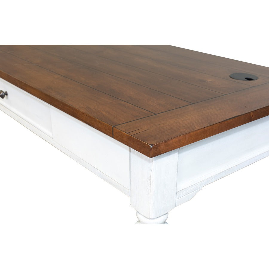 Martin Writing Desk, Drop Front Pencil Drawer, 2 Grommets