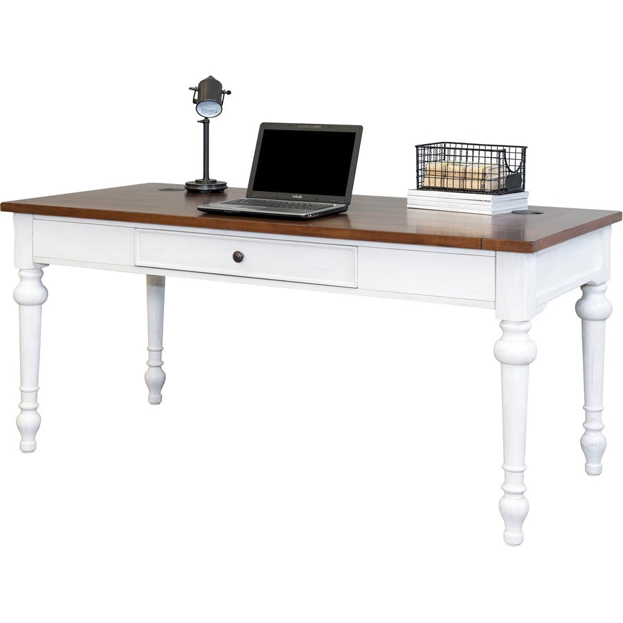 Martin Writing Desk, Drop Front Pencil Drawer, 2 Grommets
