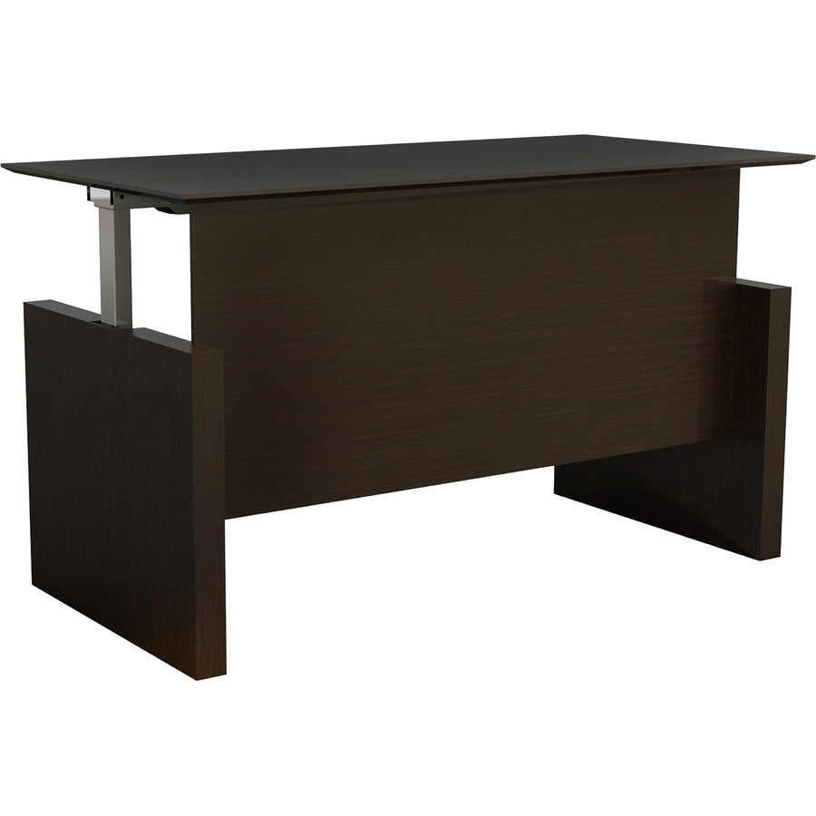Safco Medina Height-Adjustable 72" Straight Height Adjustable Desk - 49.3" Height x 72" Width x 36" Depth, x 1" Thickness Work Surface - Beveled Edge - Material: Laminate - Finish: Mocha - 1 Each
