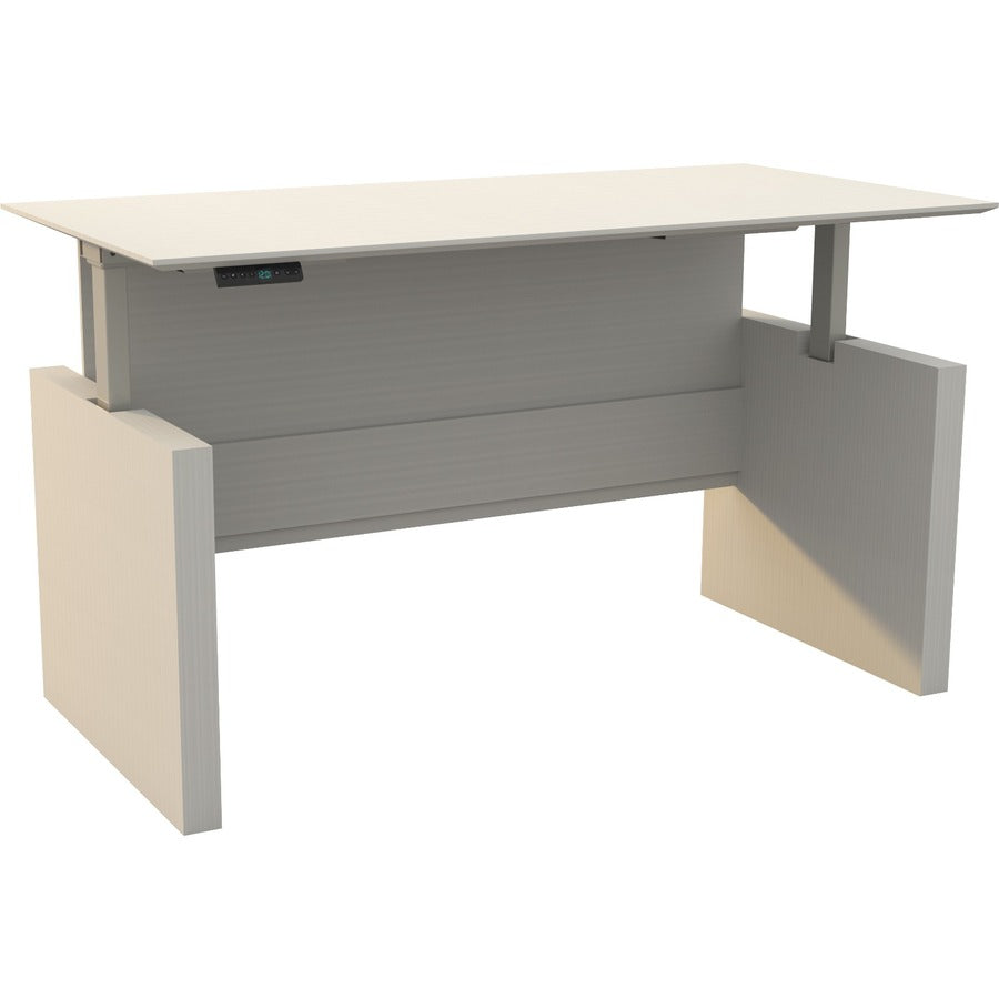 Safco Medina Height-Adjustable 72" Straight Height Adjustable Desk - 49.2" Height x 72" Width x 36" Depth, x 1" Thickness Work Surface - Beveled Edge - Material: Laminate - Finish: Textured Sea Salt - 1 Each