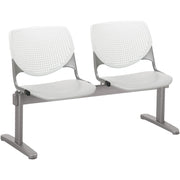 KFI Kool 2 Seat Beam Chair - Light Gray Seat Color - Polypropylene Seat Material - White Back Color - Polypropylene, Aluminum Alloy Back Material - Powder Coated Silver Frame Color - Tubular Steel Frame Material - 1 Each