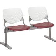 KFI Kool 2 Seat Beam Chair - Burgundy Seat Color - Polypropylene Seat Material - White Back Color - Polypropylene, Aluminum Alloy Back Material - Powder Coated Silver Frame Color - Tubular Steel Frame Material - 1 Each
