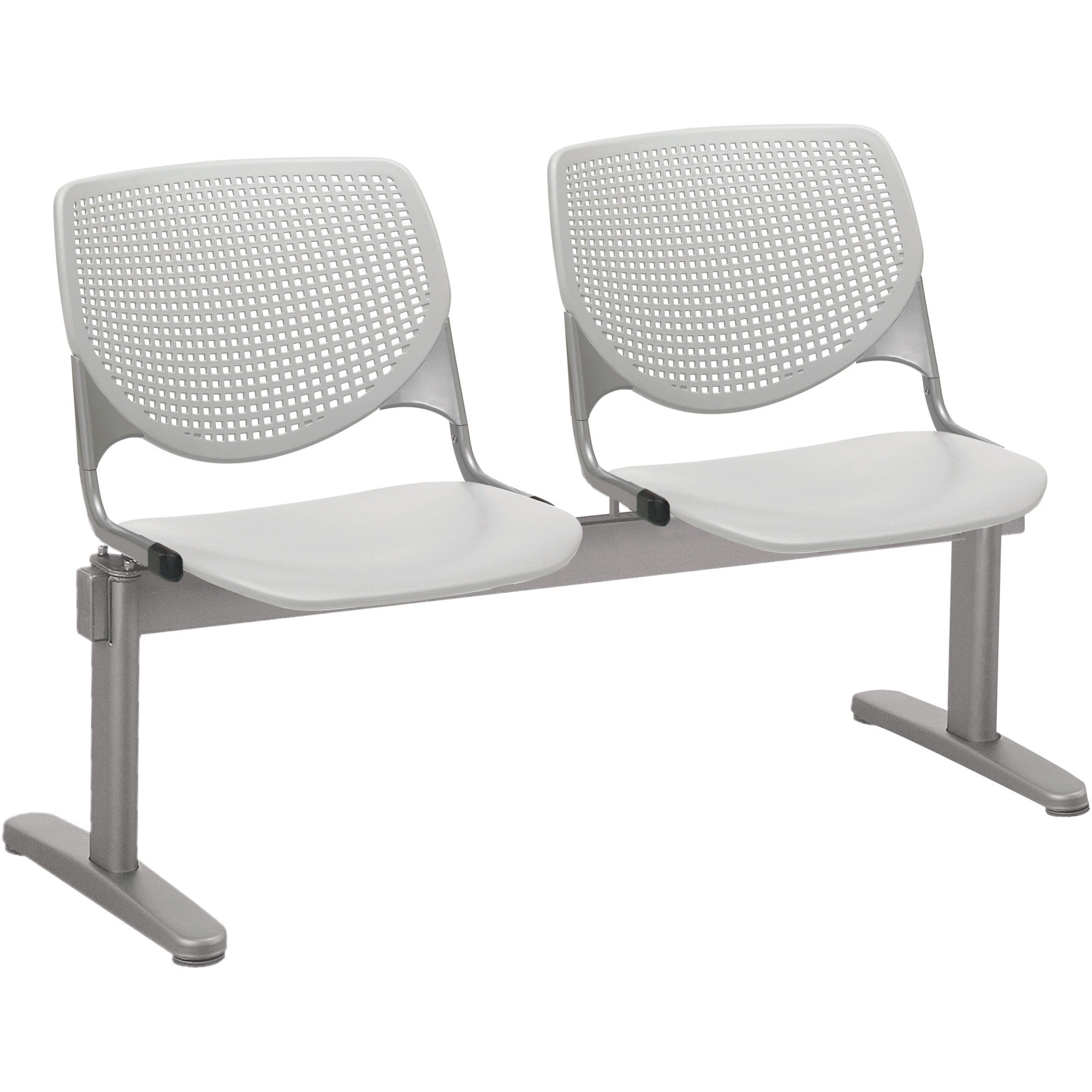 KFI Kool 2 Seat Beam Chair - Light Gray Seat Color - Polypropylene Seat Material - Light Gray Back Color - Polypropylene, Aluminum Alloy Back Material - Powder Coated Silver Frame Color - Tubular Steel Frame Material - 1 Each