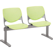 KFI Kool 2 Seat Beam Chair - Lime Green Seat Color - Polypropylene Seat Material - Lime Green Back Color - Polypropylene, Aluminum Alloy Back Material - Powder Coated Silver Frame Color - Tubular Steel Frame Material - 1 Each