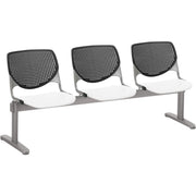 KFI Kool 3 Seat Beam Chair - White Seat Color - Polypropylene Seat Material - Black Back Color - Polypropylene, Aluminum Alloy Back Material - Powder Coated Silver Frame Color - Tubular Steel Frame Material - 1 Each