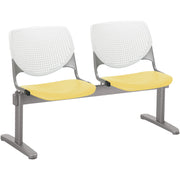 KFI Kool 2 Seat Beam Chair - Yellow Seat Color - Polypropylene Seat Material - White Back Color - Polypropylene, Aluminum Alloy Back Material - Powder Coated Silver Frame Color - Tubular Steel Frame Material - 1 Each