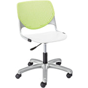 KFI Kool Task Chair With Perforated Back - White Seat Color - Polypropylene Seat Material - Lime Green Back Color - Polypropylene, Aluminum Alloy Back Material - Powder Coated Silver Frame Color - Tubular Steel Frame Material - 5-star Base - 1 Each
