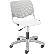 KFI Kool Task Chair With Perforated Back - White Seat Color - Polypropylene Seat Material - Light Gray Back Color - Polypropylene, Aluminum Alloy Back Material - Powder Coated Silver Frame Color - Tubular Steel Frame Material - 5-star Base - 1 Each