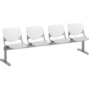 KFI Kool 4 Seat Beam Chair - Light Gray Seat Color - Polypropylene Seat Material - White Back Color - Polypropylene, Aluminum Alloy Back Material - Powder Coated Silver Frame Color - Tubular Steel Frame Material - 1 Each