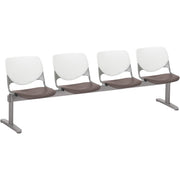 KFI Kool 4 Seat Beam Chair - Brownstone Seat Color - Polypropylene Seat Material - White Back Color - Polypropylene, Aluminum Alloy Back Material - Powder Coated Silver Frame Color - Tubular Steel Frame Material - 1 Each