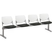 KFI Kool 4 Seat Beam Chair - Black Seat Color - Polypropylene Seat Material - White Back Color - Polypropylene, Aluminum Alloy Back Material - Powder Coated Silver Frame Color - Tubular Steel Frame Material - 1 Each
