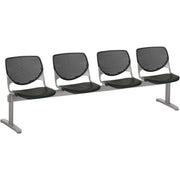 KFI Kool 4 Seat Beam Chair - Black Seat Color - Polypropylene Seat Material - Black Back Color - Polypropylene, Aluminum Alloy Back Material - Powder Coated Silver Frame Color - Tubular Steel Frame Material - 1 Each