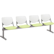 KFI Kool 4 Seat Beam Chair - Lime Green Seat Color - Polypropylene Seat Material - White Back Color - Polypropylene, Aluminum Alloy Back Material - Powder Coated Silver Frame Color - Tubular Steel Frame Material - 1 Each
