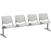 KFI Kool 4 Seat Beam Chair - Light Gray Seat Color - Polypropylene Seat Material - Light Gray Back Color - Polypropylene, Aluminum Alloy Back Material - Powder Coated Silver Frame Color - Tubular Steel Frame Material - 1 Each